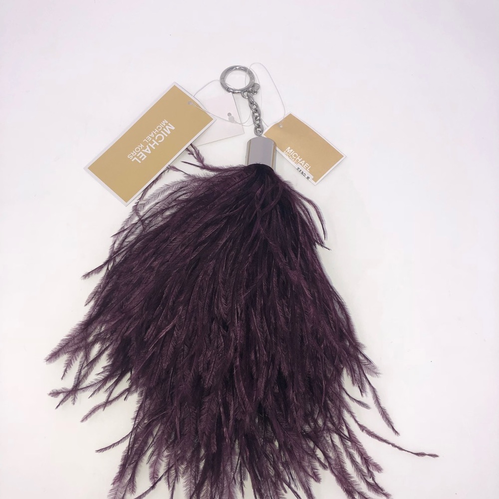 NWT Michael Kors Ostrich Key Chain Fob - Picture 5 of 5